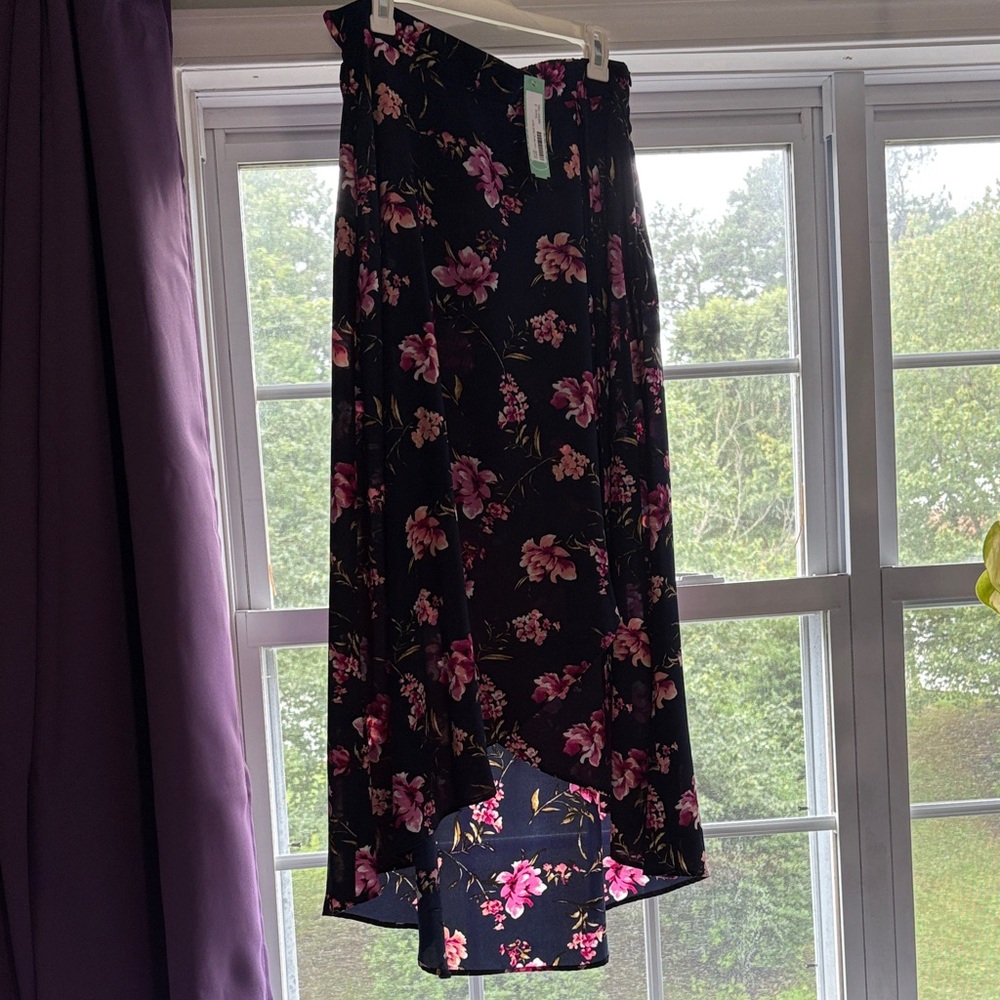 Floral Navy and Pink Women's Skirt